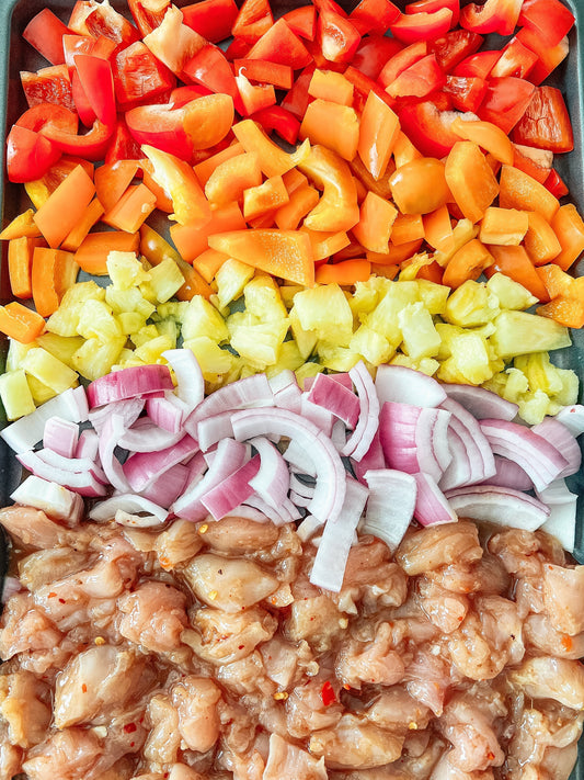 30 Minute Hawaiian Chicken Sheet Pan Dinner